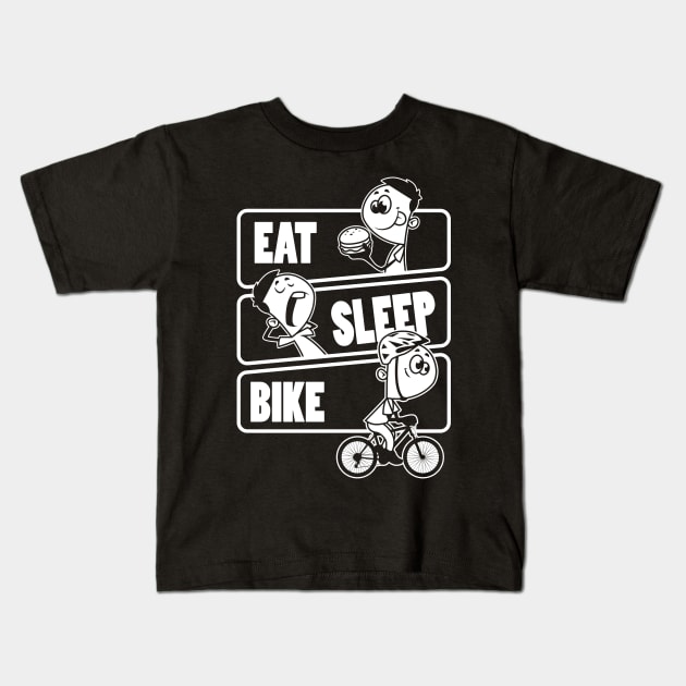 Eat Sleep Bike - Bicycle Cycle Bike Gift design Kids T-Shirt by theodoros20